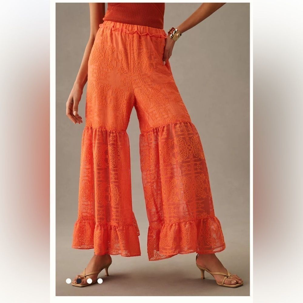 By Anthropologie Chiffon Palazzo Pants
